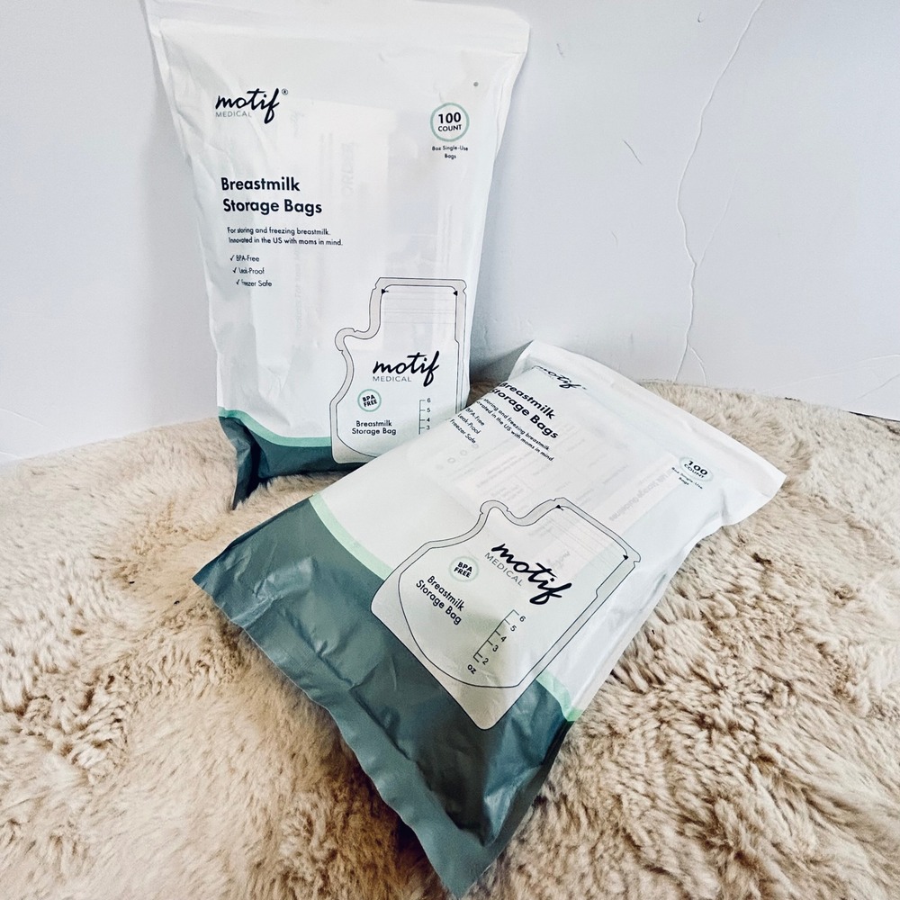 Motif Medical Breastmilk Storage Bags 100 Count 8 oz BPA-Free Leak-Proof 2 packs - Picture 1 of 8